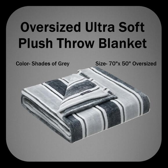Nautica Jetty Island Ultra Soft Oversized Plush Throw Blanket 70"X50" - Picture 1 of 5